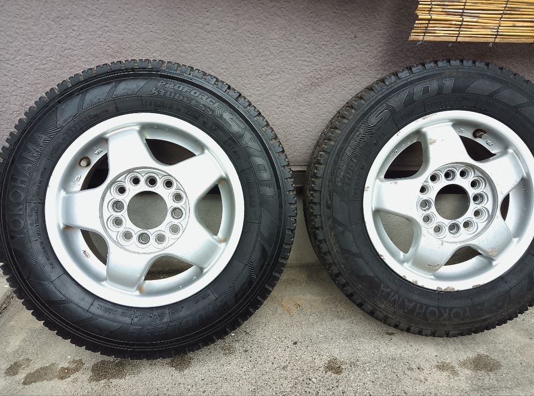 145R12 6PR LT・スタッドレスタイヤ・アルミホイール・2本のみ・2/2