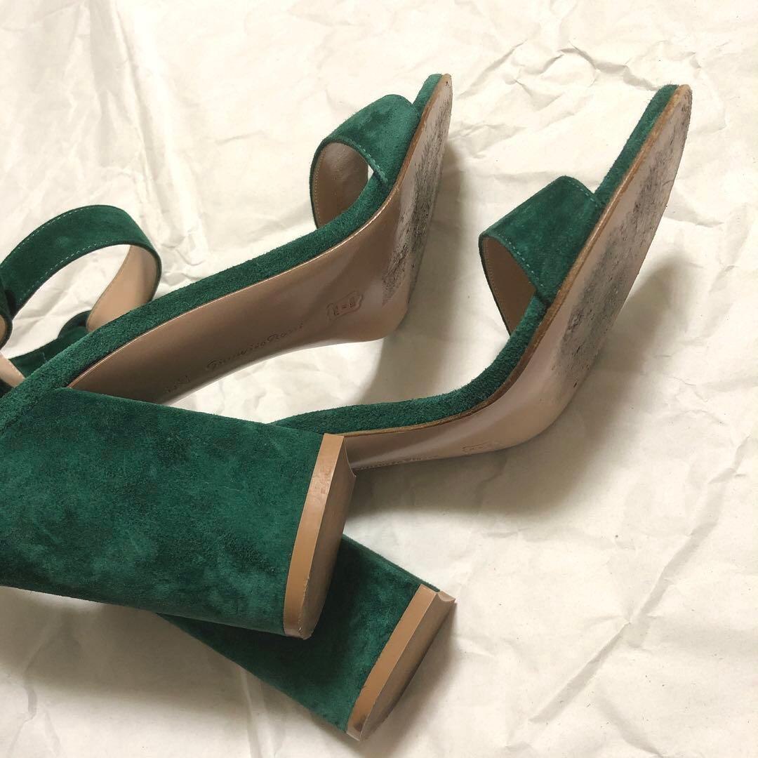 GianvitoRossi ジャンヴィットロッシ　スエード　サンダル　グリーン