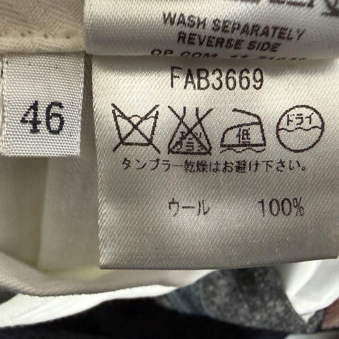 J5211 美品 ロロピアーナ ノープリーツ フランネルスラックス 濃灰 46