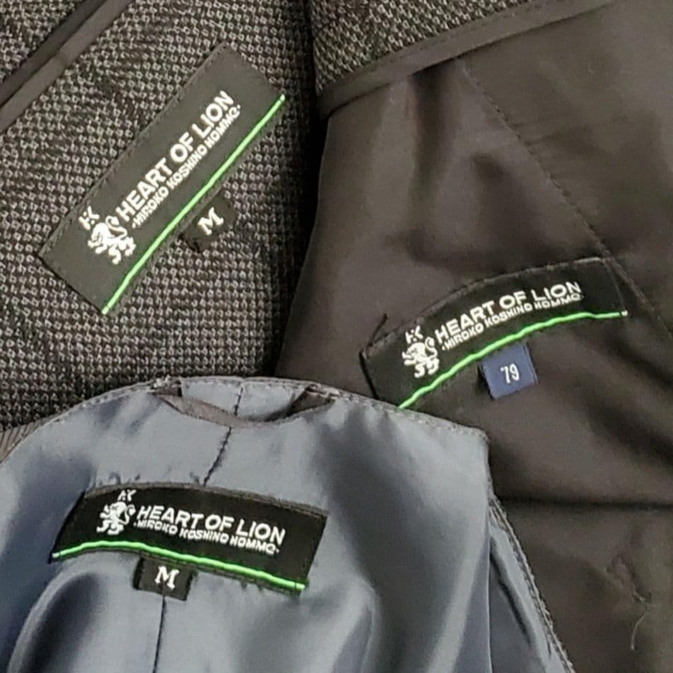 ヒロココシノ　ハートオブライオン　メンズ　ビジネス　スーツ　スリーピース