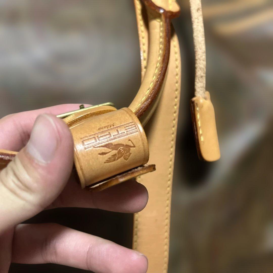 90s ETRO ブラウンレザー ボストンバッグ 2way レザー ペイズリー柄