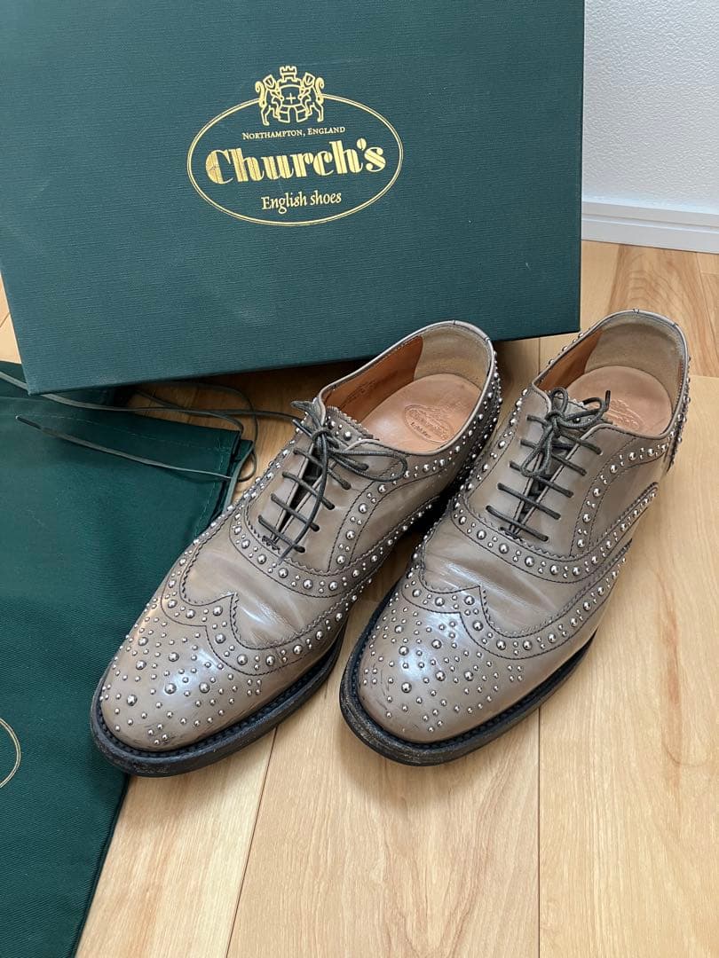 Church’s チャーチ Burwood グレーシューズ　スタッズ37.5