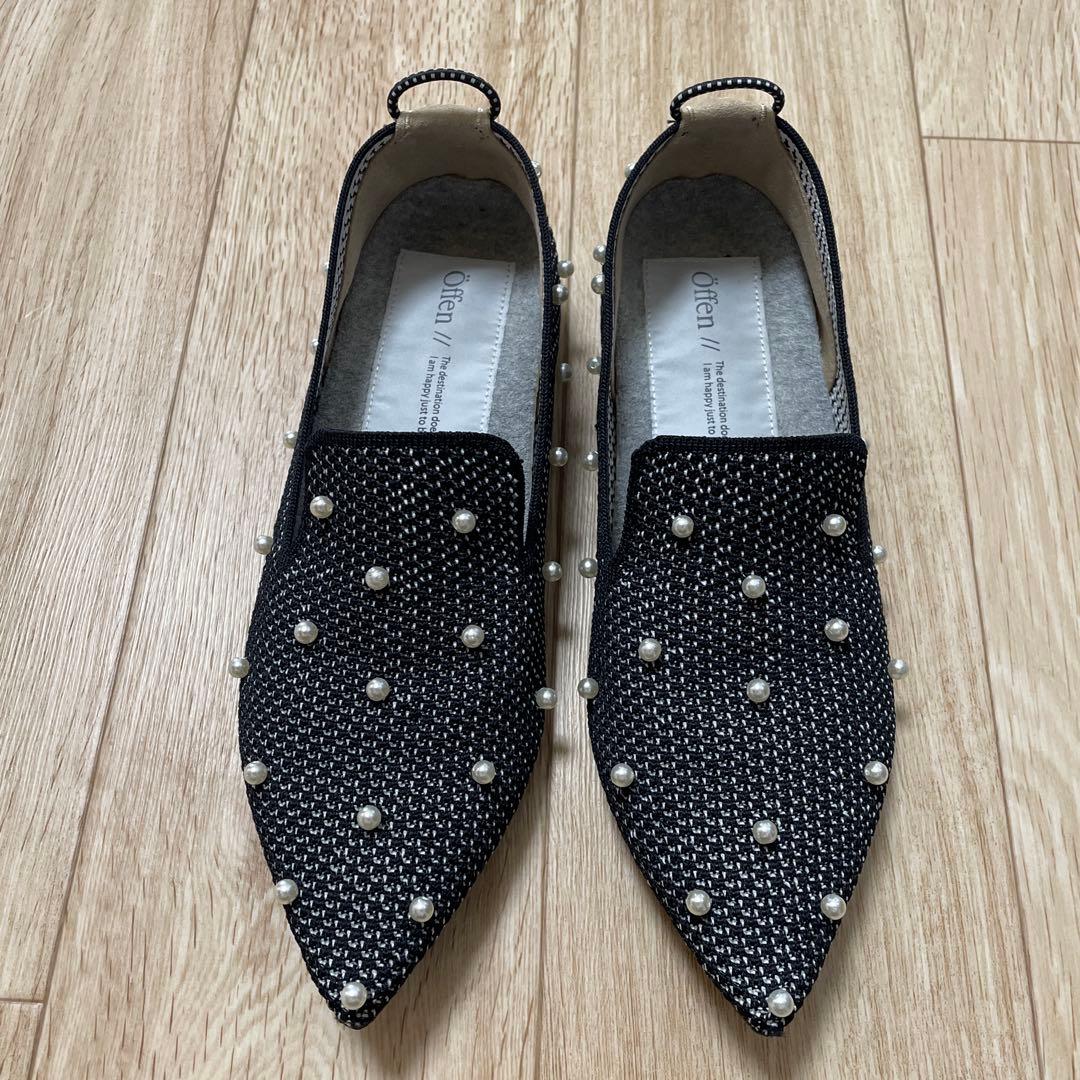 offen オッフェン パール オペラシューズ 38 ブラック