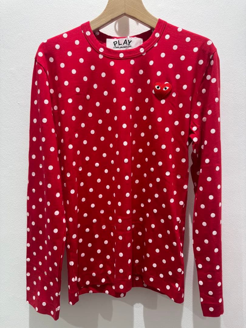 PLAY COMME des GARÇONS ドット水玉ロンTコムデギャルソン赤