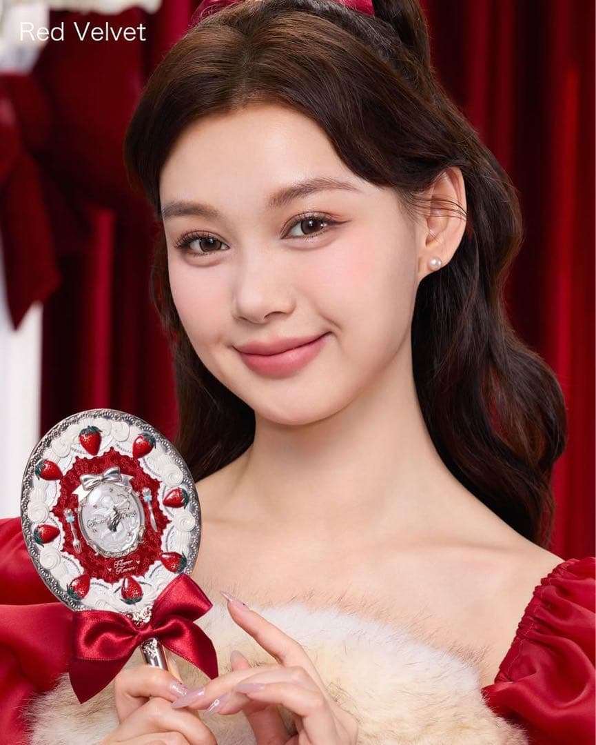 【5点セット】フラワーノーズ　ストロベリーキューピッドハンドミラー＆ヘアクリップ