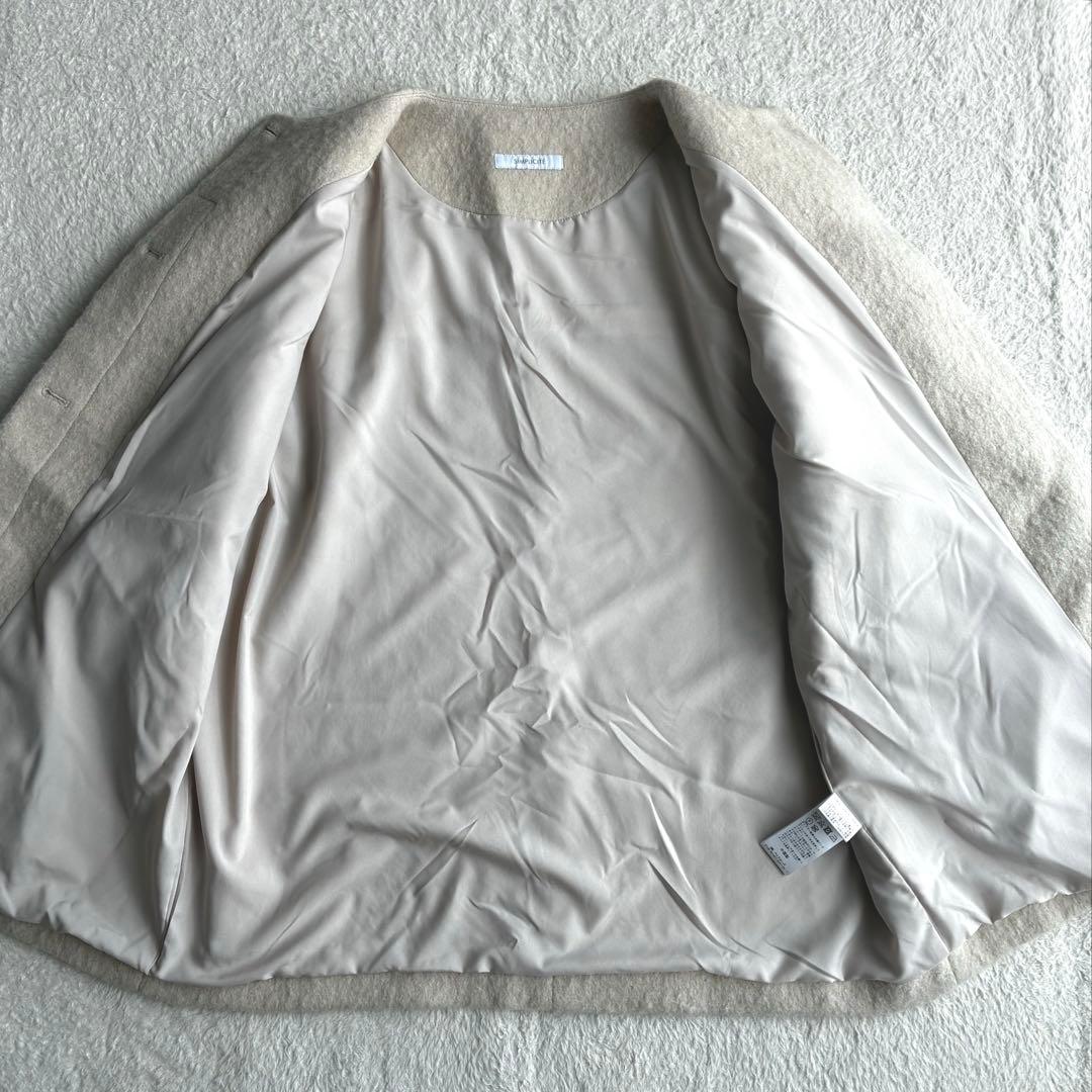 極美品 シンプリシテェ 24AW ブークレーノーカラーミドルコート ふんわり