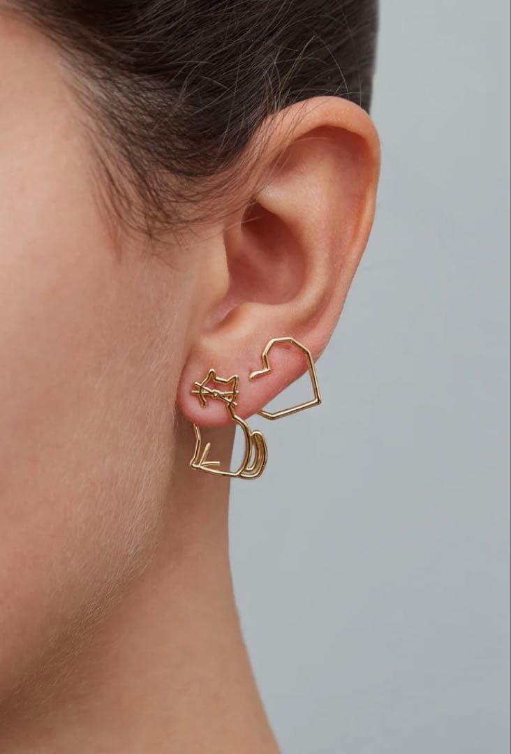 【美品】ALIITA MIAU ピアス シングル 猫 ゴールド 片耳用