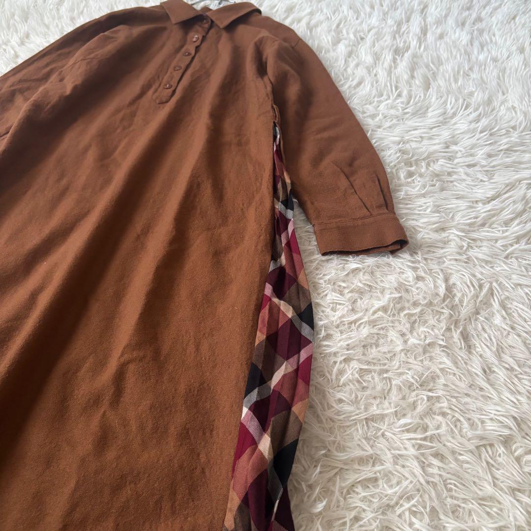 美品✨ ブルーレーベルクレストブリッジ シャツワンピース ブラウン 38