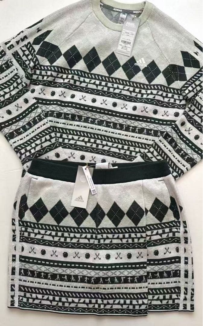 M 新品定価26400円　アディダス　ゴルフ　セーター&スカート上下セット