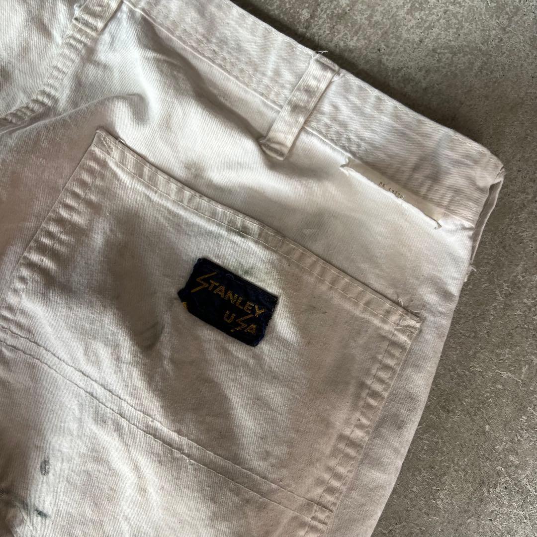 90s USA製 Stan Ray グランジ ペンキ ペインターパンツ/ホワイト