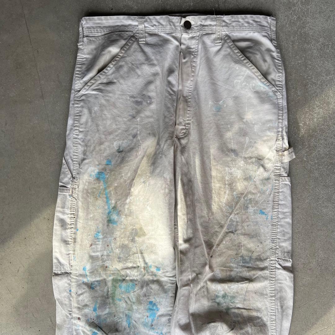 90s USA製 Stan Ray グランジ ペンキ ペインターパンツ/ホワイト