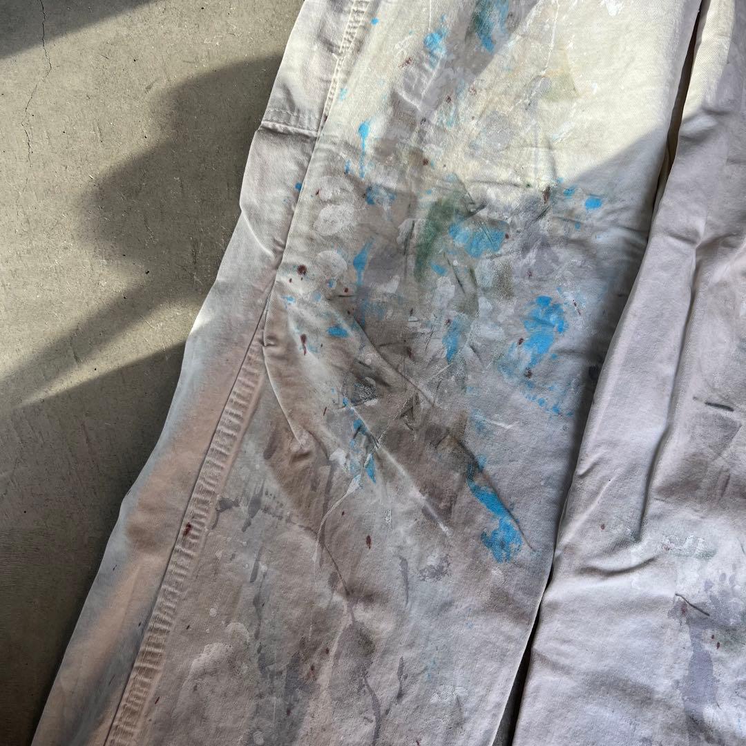 90s USA製 Stan Ray グランジ ペンキ ペインターパンツ/ホワイト