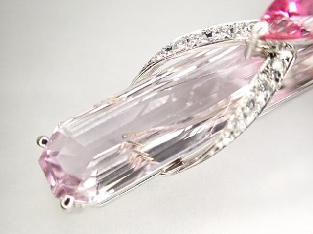 美品 Pt900 クンツァイト12.71ct ピンクトルマリン ペンダントトップ