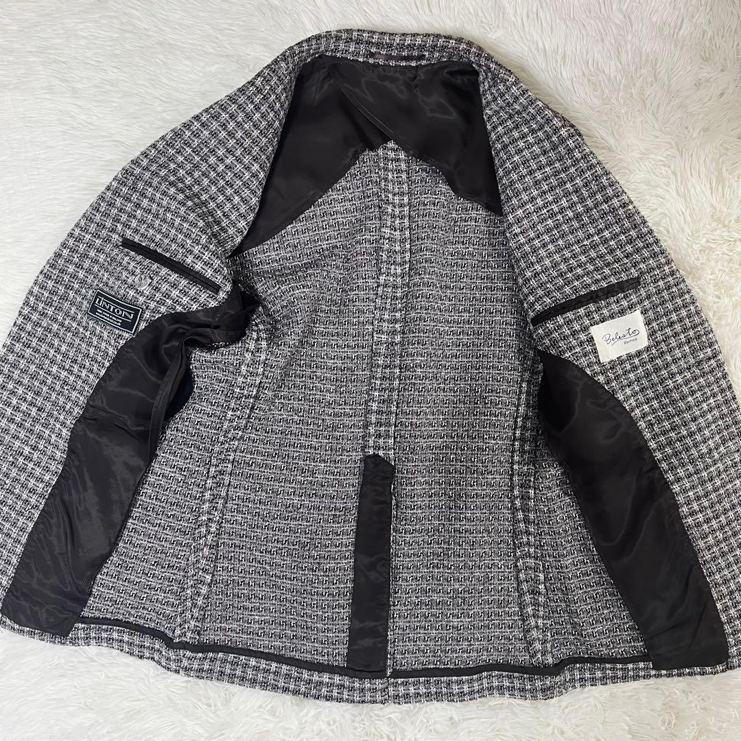 美品 エディフィス×リントン 高級ツイードジャケット Belesto 46