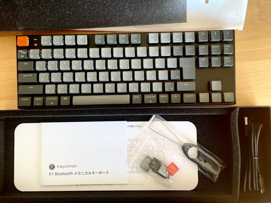 ほぼ未使用•新品同様キークロンK1 87ワイヤレス メカニカル キーボード 茶軸