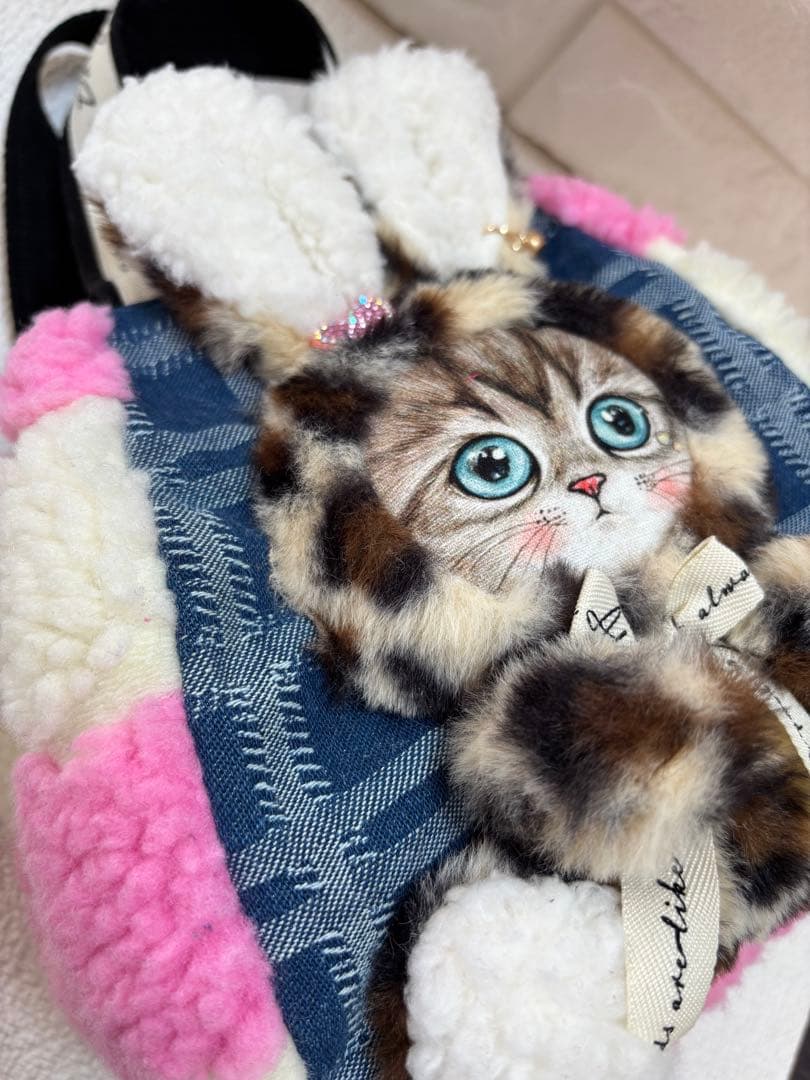 H*U様 コヤンイサムチョン　ハンドメイド　ハートボアバッグ　ピンク　ヒョウ柄う