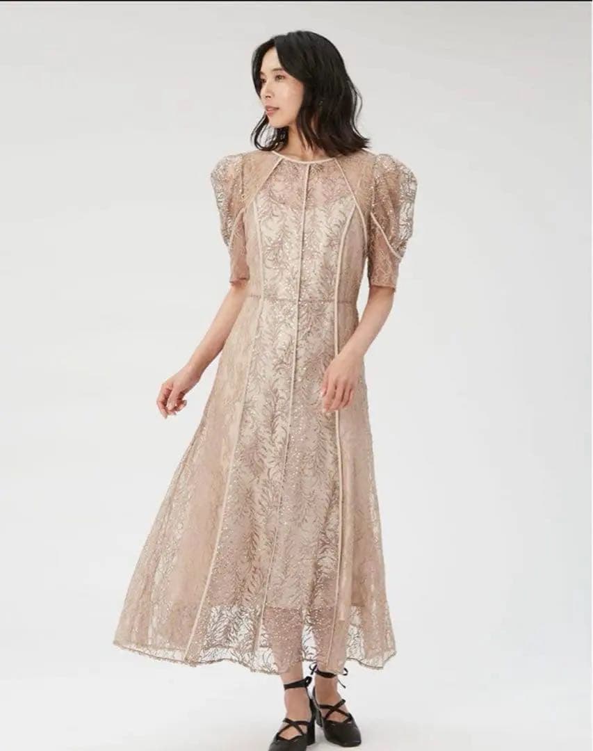 美品♡フレイアイディー　リーフパイピンクドレス