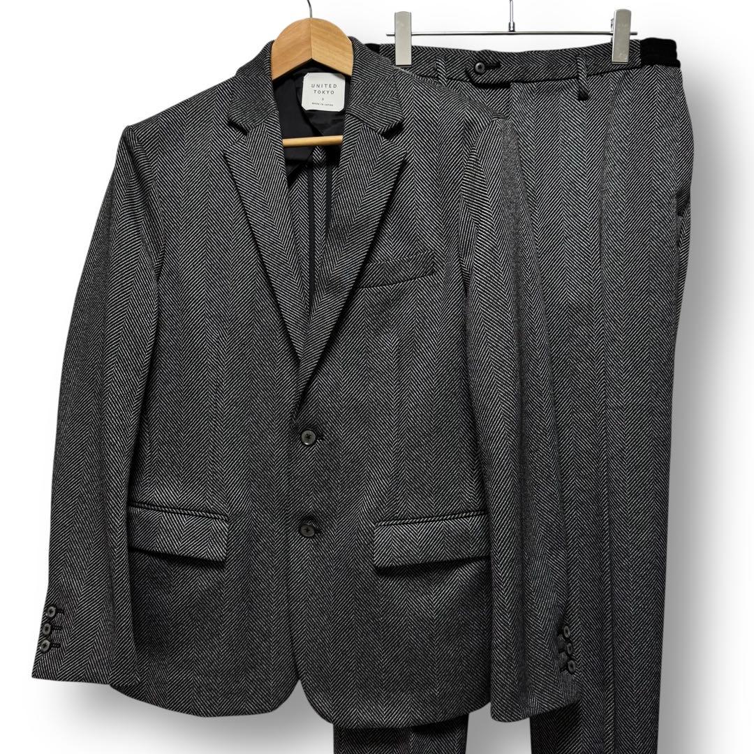 近年 XL UNITED TOKYO ヘリンボーン スーツ セットアップ 秋冬