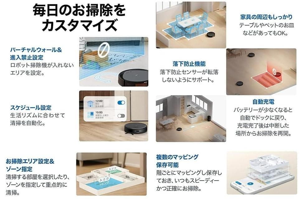 Tapo ロボット掃除機＆自動ゴミ収集機 水拭き RV30 Max Plus