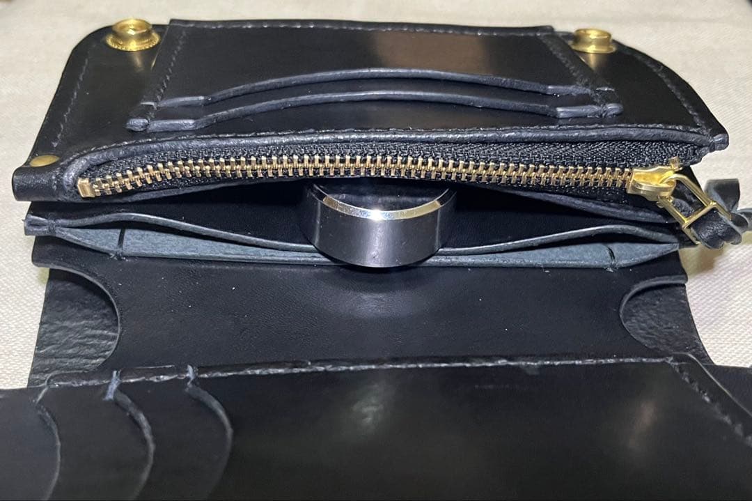 ミドル トラッカーウォレット 姫路レザー フルタンニン オイルワックス