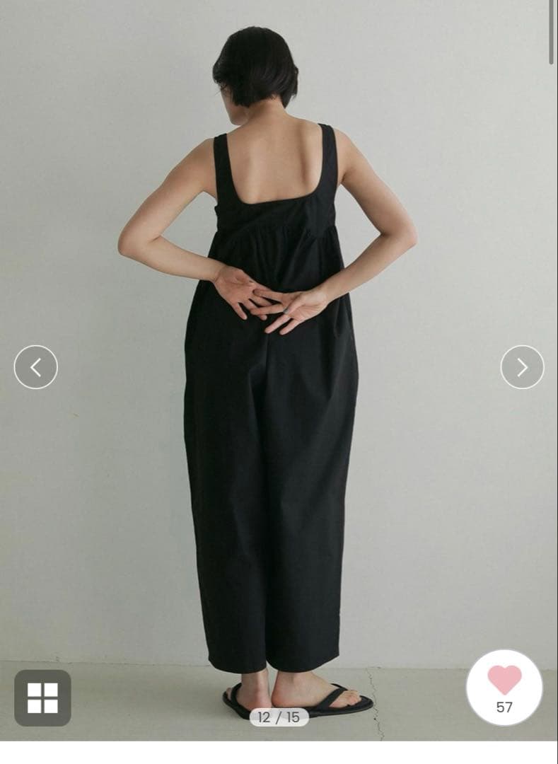 パンツ Cotton Gather Combinaison