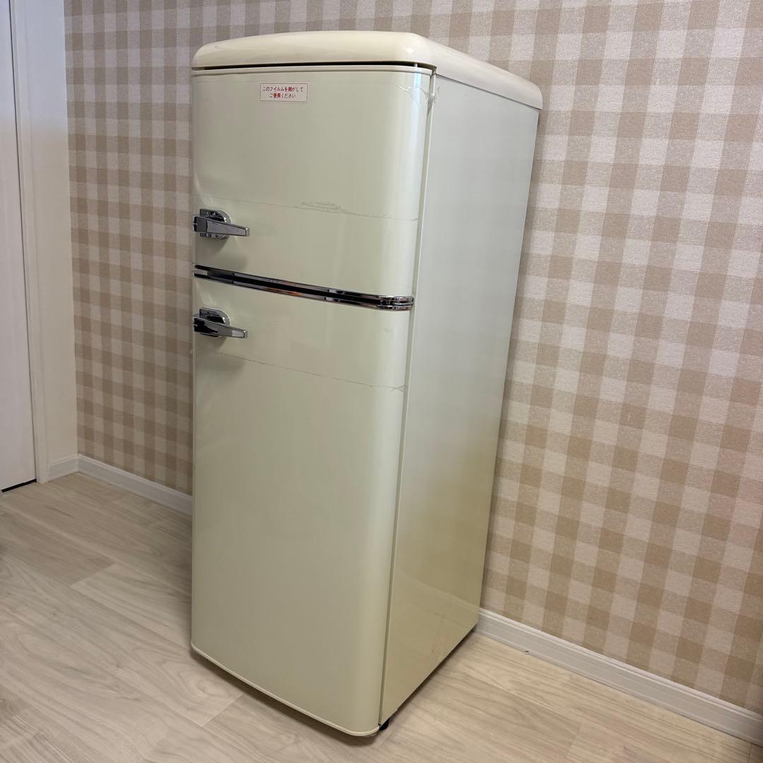 レトロ クリーム色 2ドア冷蔵庫