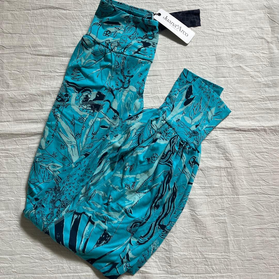 ホアナデアル直輸入 Sサイズ新品タグ付 鮮やかブルーアートポケットパンツ