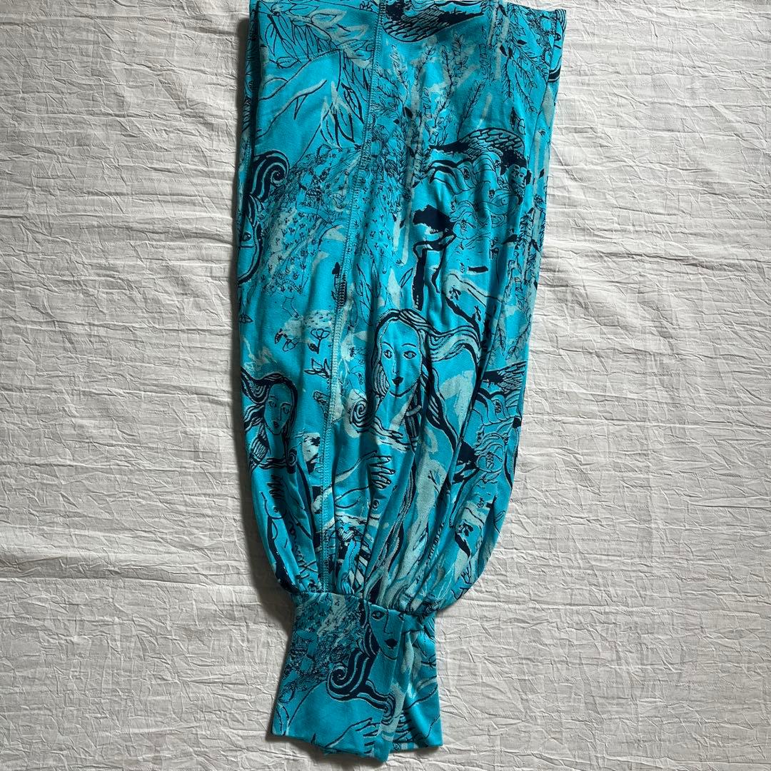 ホアナデアル直輸入 Sサイズ新品タグ付 鮮やかブルーアートポケットパンツ