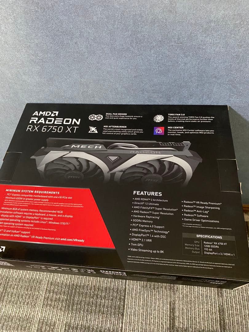 グラフィックボード・グラボ・ビデオカード MSI Radeon RX 6750 XT MECH 2X 12G OC