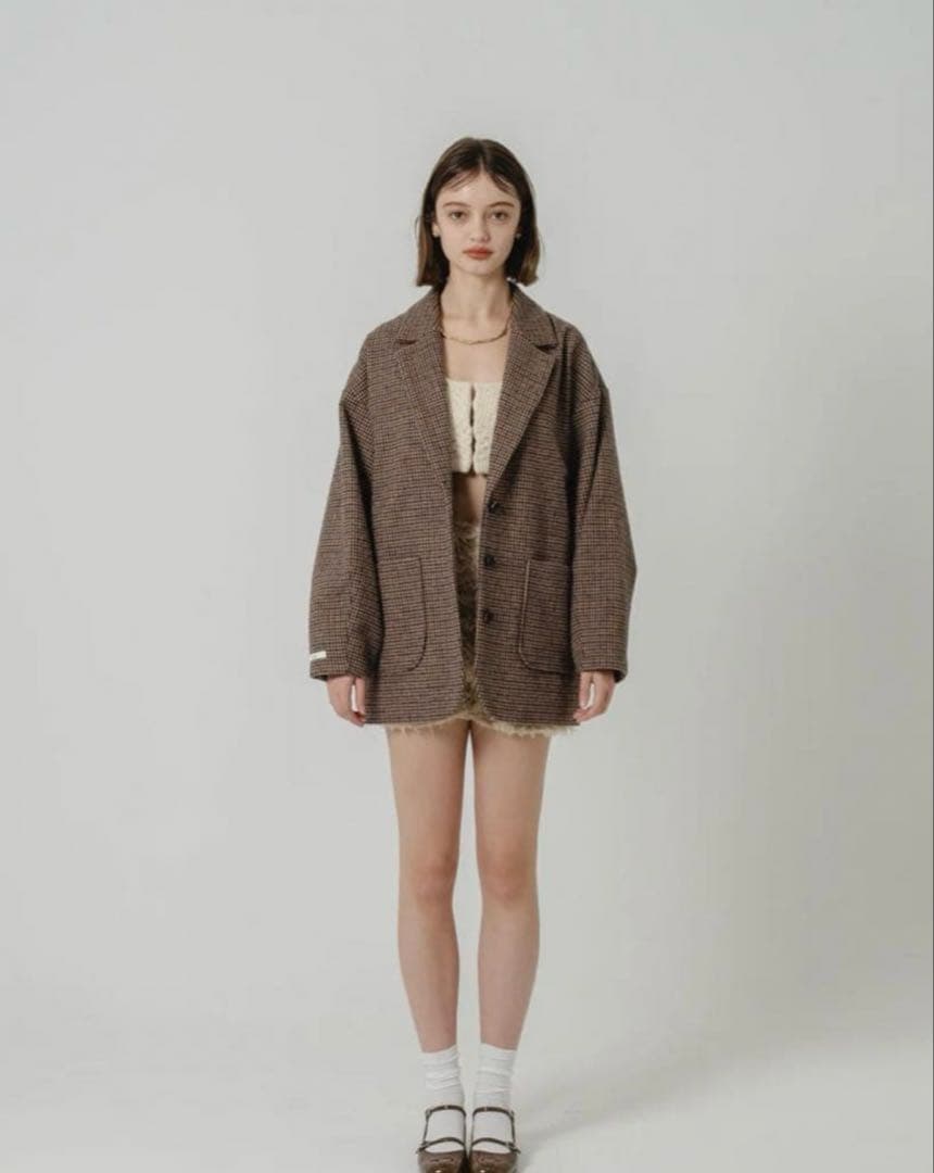 eaphi WOOL LIKE CHECK JACKET 試着のみ