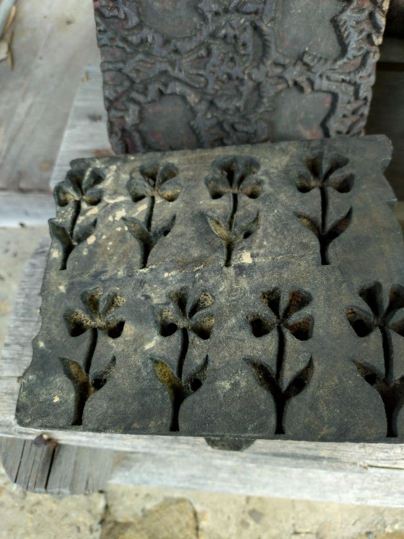 バティック 木型 木版 アンティーク ジャワ更紗