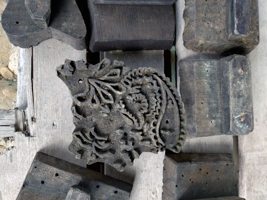 バティック 木型 木版 アンティーク ジャワ更紗