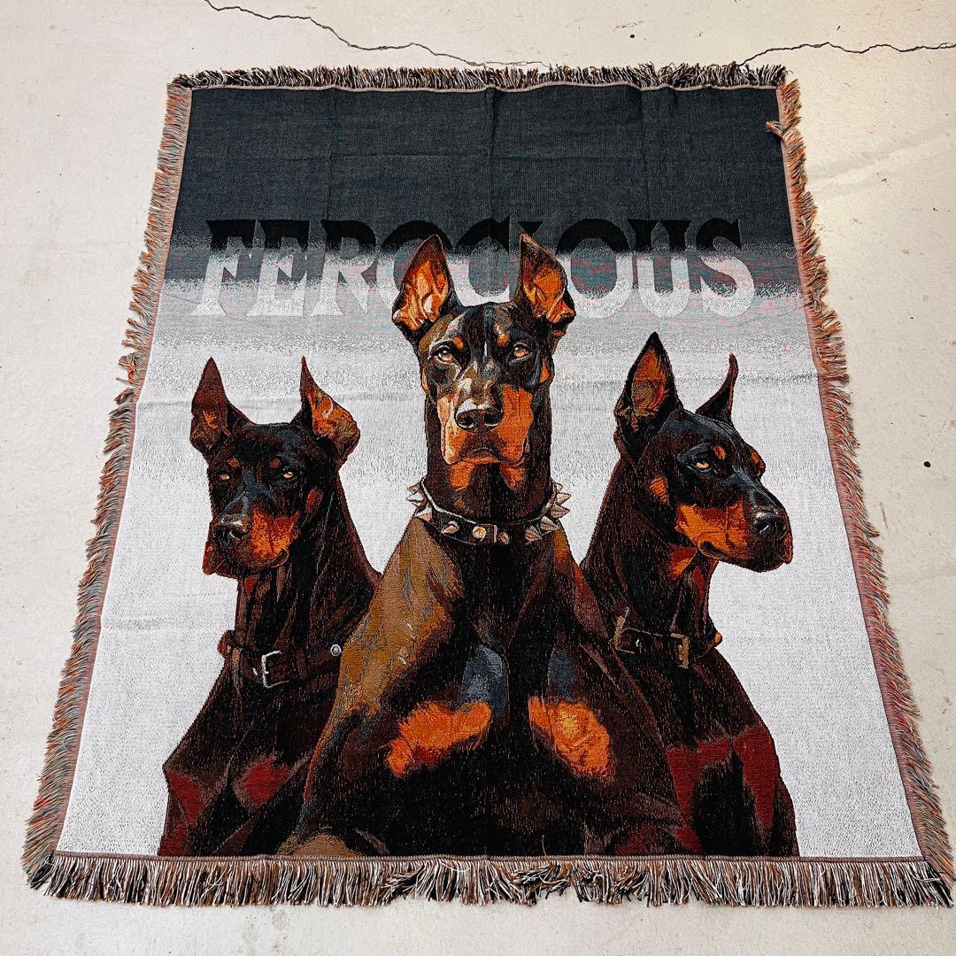 ラグ・カーペット FEROCIOUS doberman jacquard blanket rug