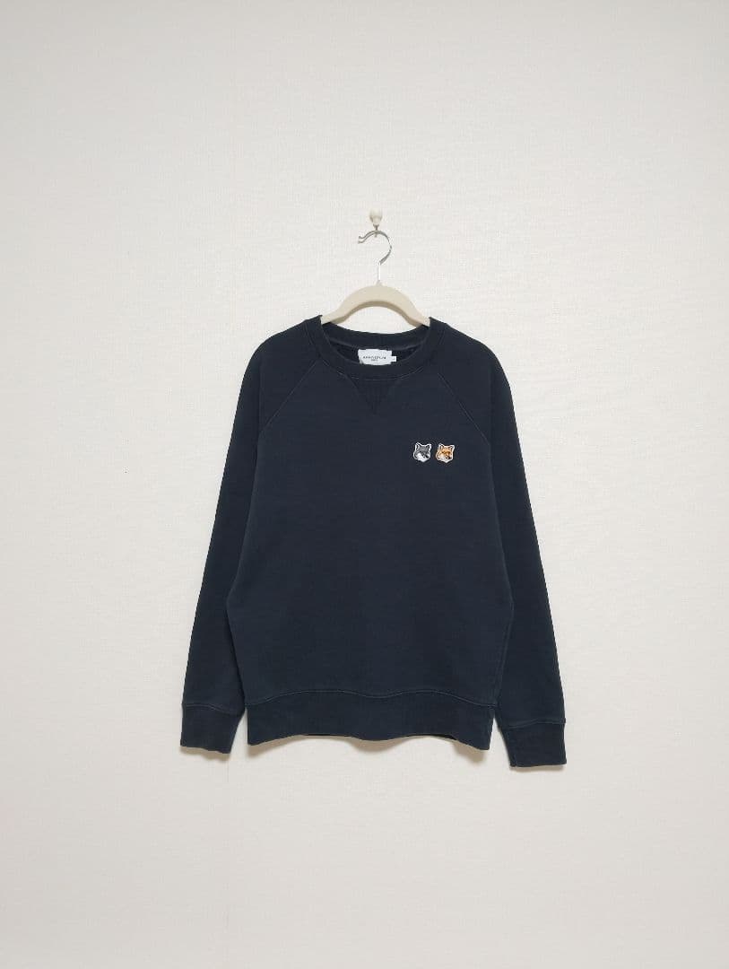 メゾン キツネ ダブル フォックスヘッド パッチ ワンポイント スウェット