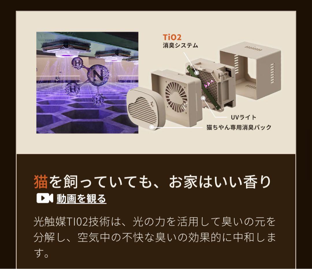 Pet y 自動猫トイレ TiO2消臭システム搭載