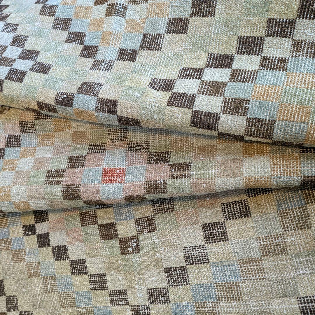 87×210 幾何学柄　スモーキーカラー　トルコヴィンテージラグ