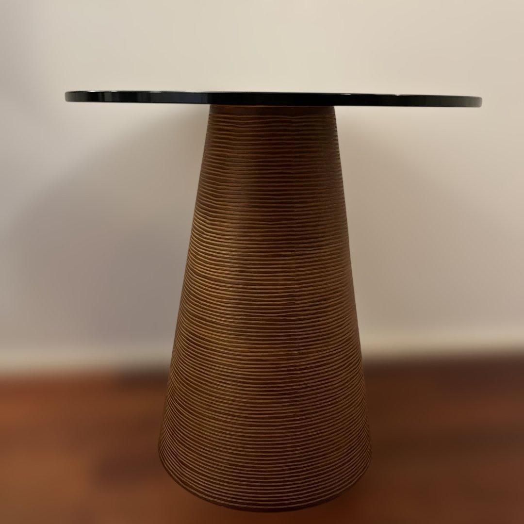 アビスタイル 円形 ガラス天板 サイドテーブル ローテーブル