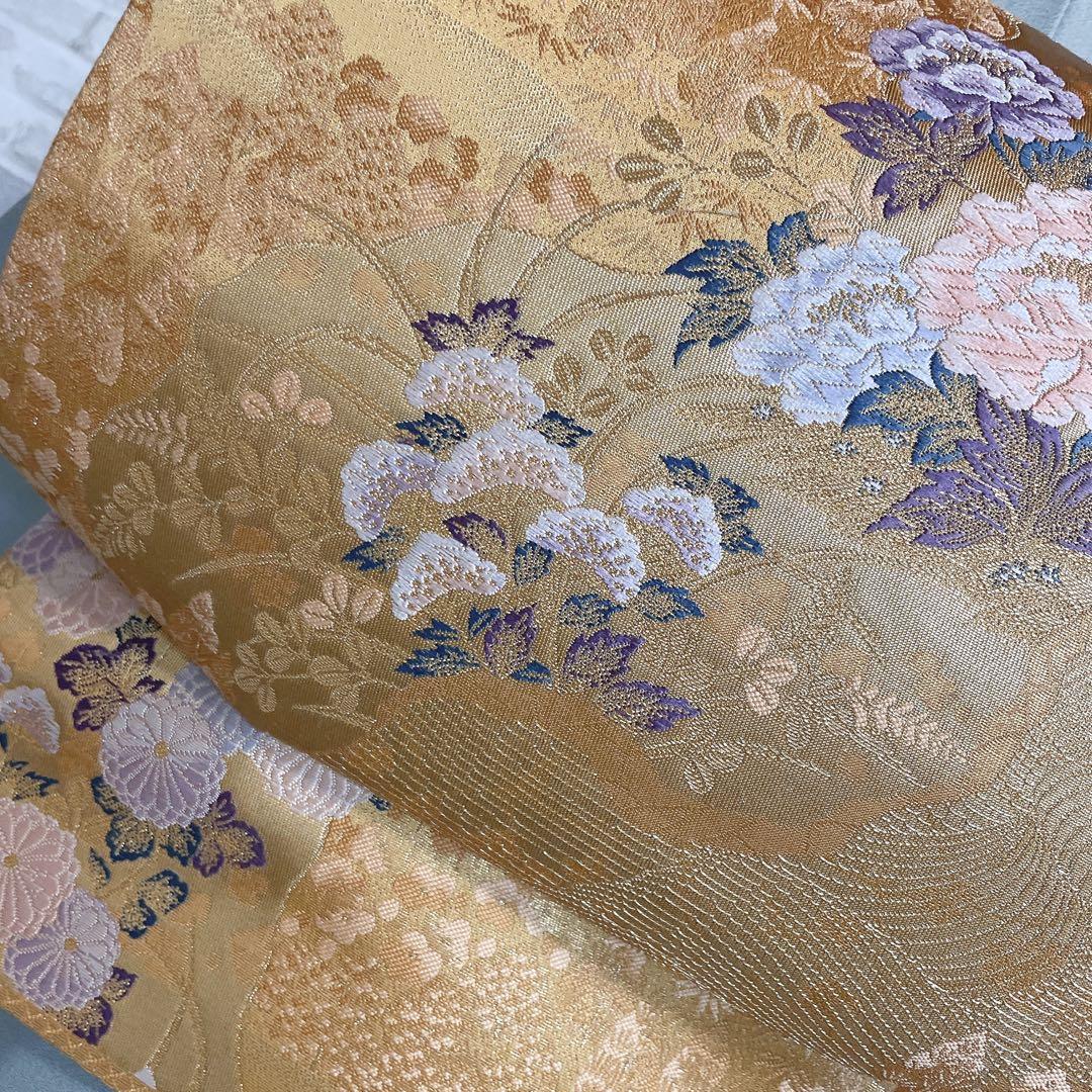 訪問着　フルセット　御所車　橘　金彩加工　落款　着物　風景画　H2