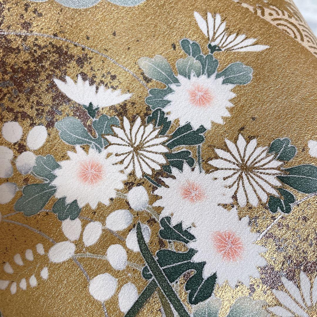 訪問着　フルセット　御所車　橘　金彩加工　落款　着物　風景画　H2