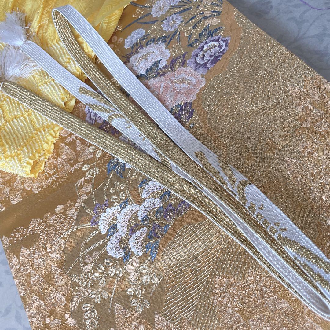 訪問着　フルセット　御所車　橘　金彩加工　落款　着物　風景画　H2