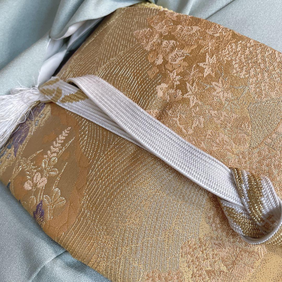 訪問着　フルセット　御所車　橘　金彩加工　落款　着物　風景画　H2