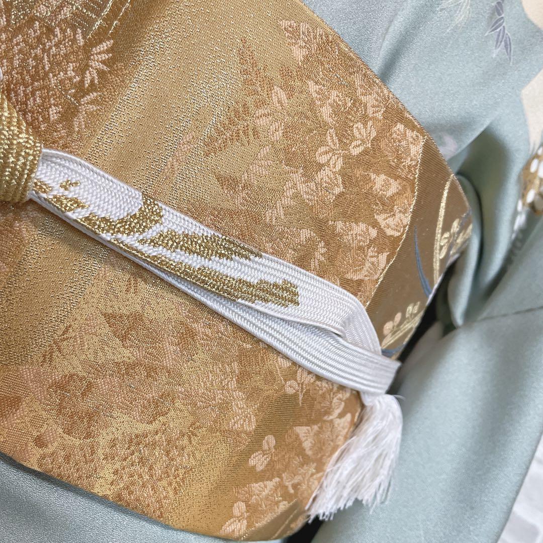 訪問着　フルセット　御所車　橘　金彩加工　落款　着物　風景画　H2