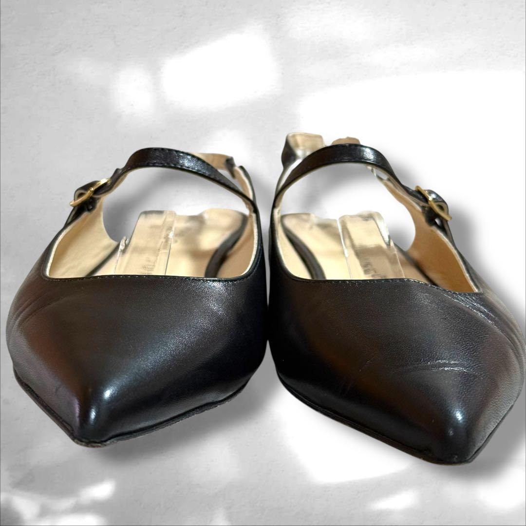 ファビオルスコーニ　ポインテッドトゥ　メリージェーン　レザー　ブラック　23㎝