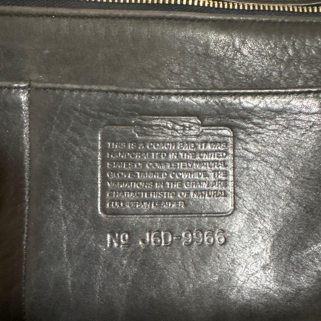 c*u様 old coach ブラックレザーショルダーバッグ　9966 シルバー