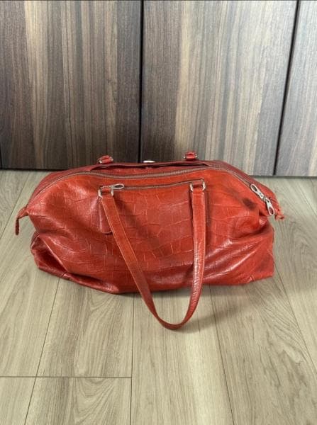 美品✨ アニアリ クロコ型押し レザー ボストンバッグ