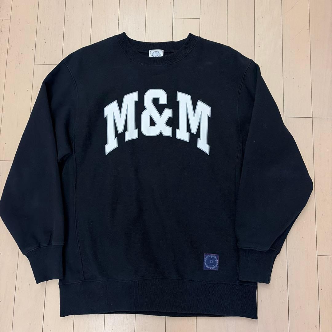 M&M ロゴプリントスウェット　Ｌ　ブラック