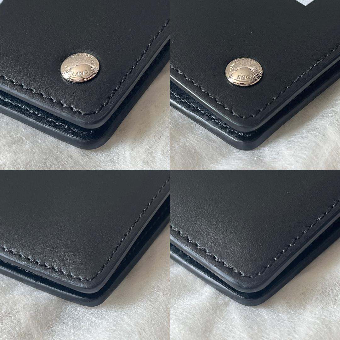 BURBERRY ウォレットチェーン ショルダー レザー ブラック ロゴプリント