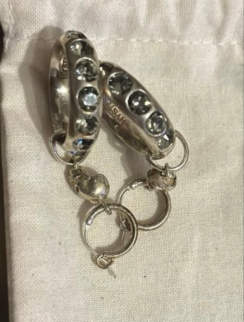 ヒステリックグラマー ドクロ スワロフスキー ピアス SV925 シルバー