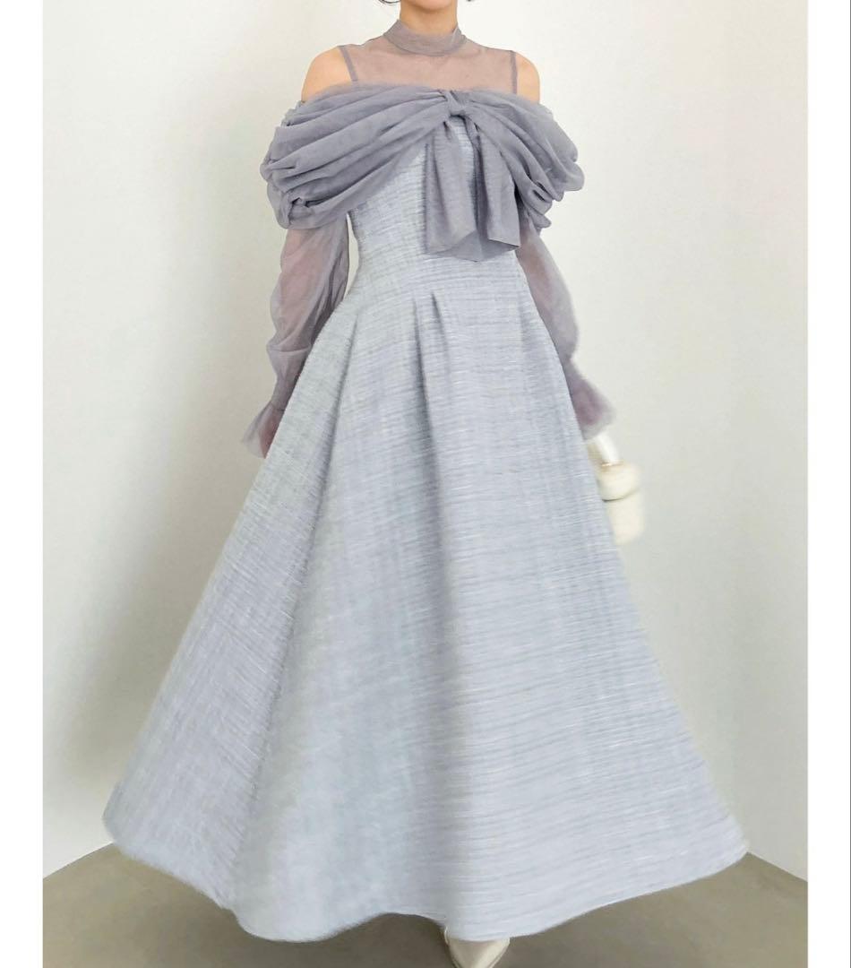 【値下げ中】dazzlin ビッグリボンドレス グレー