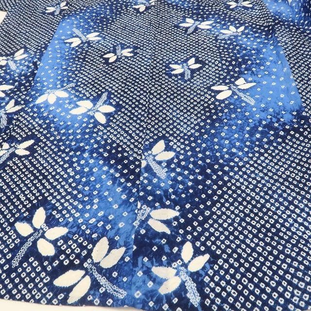 新品 やまと 有松鳴海絞り 蜻蛉 勝ち虫 夏着物 仕付け糸付 高級浴衣 6057